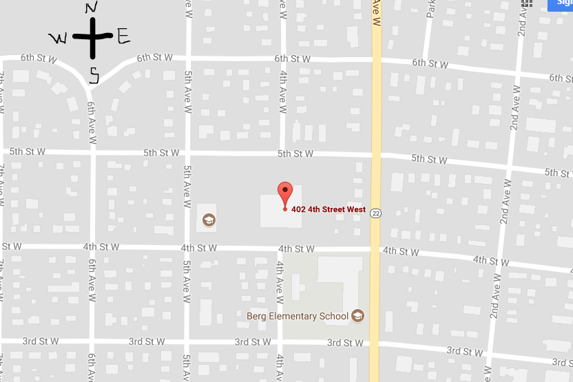 A map showing how to navigate to the DALC